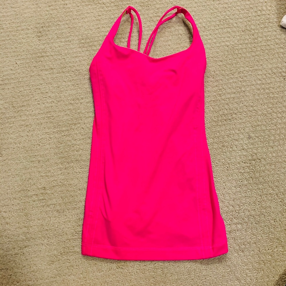 Lululemon hot pink run free tank size 4